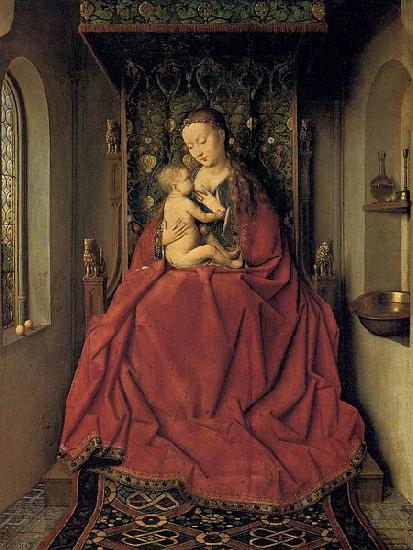 Jan Van Eyck Suckling Madonna Enthroned France oil painting art